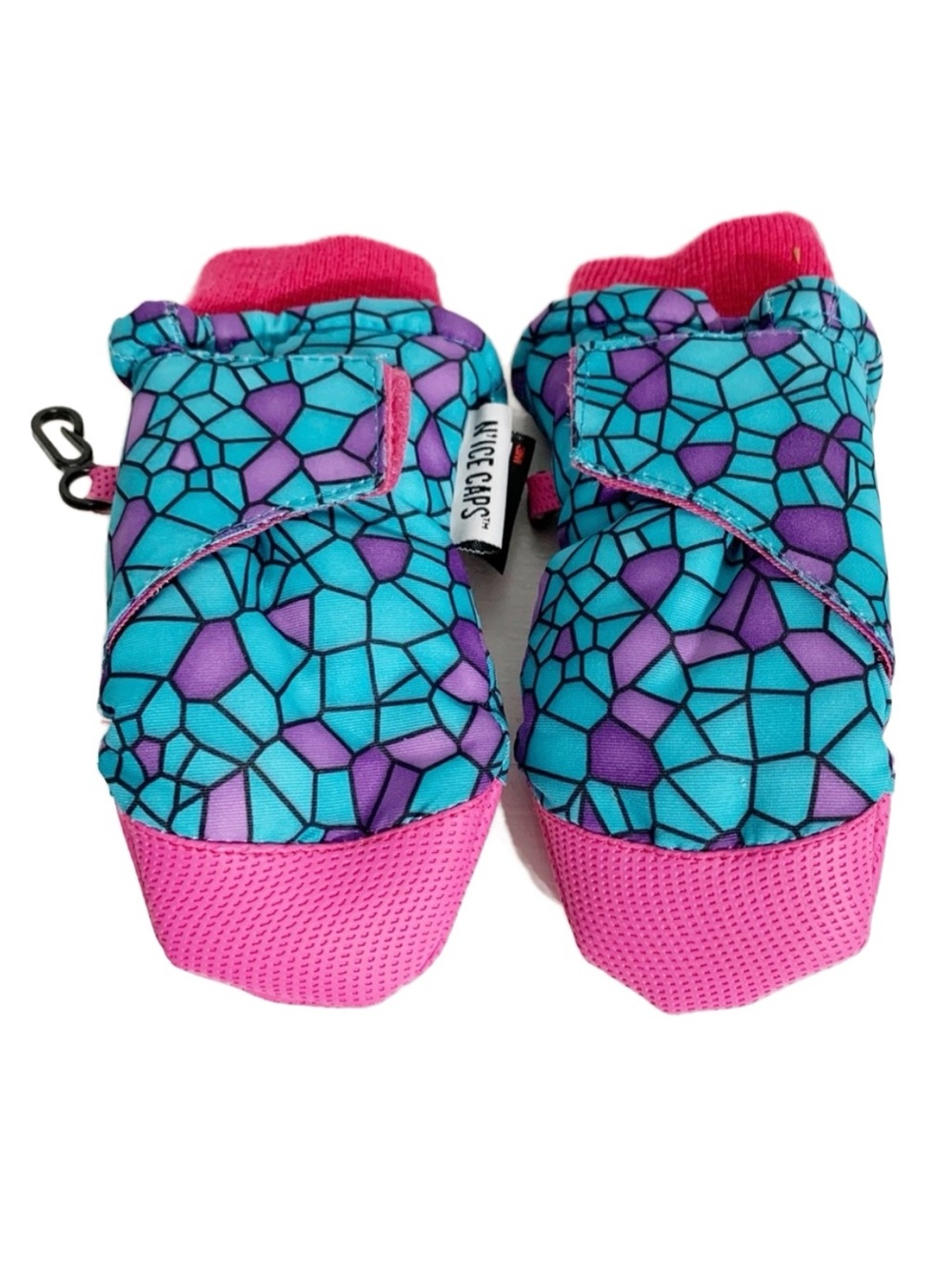 N’Ice Caps Infant Thinsulate Mittens Geometric Design Velcro Knit Cuff Infant M